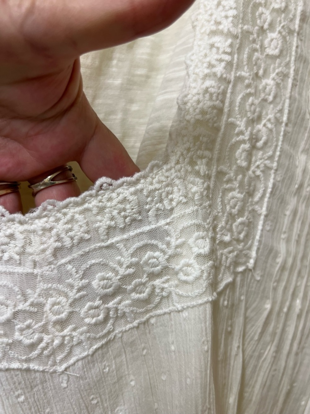 IRO Cream Lace-Trim Button Front Tunic - Picture 2 of 14